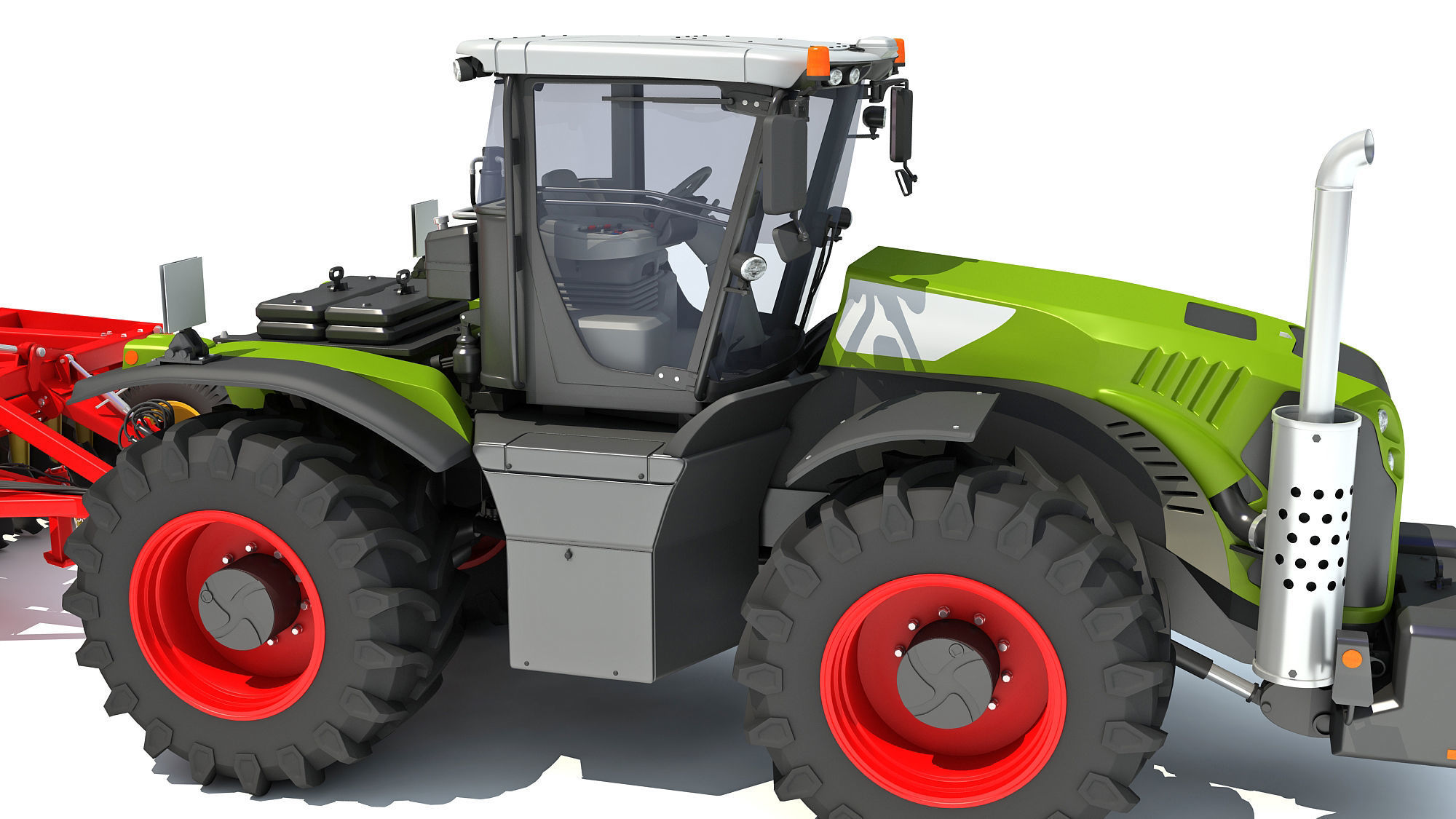 Tractor with Trailed Disc Harrow 3D model_14