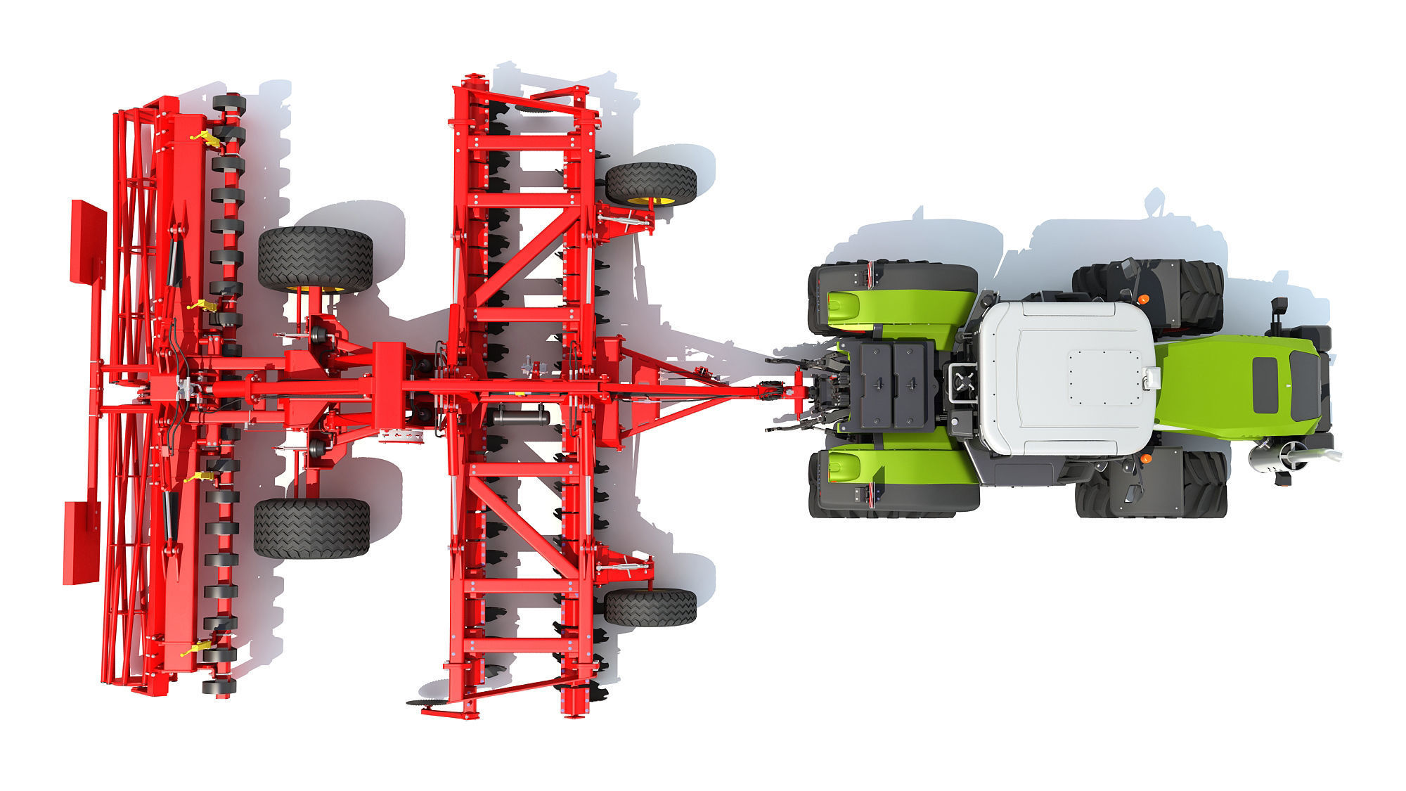 Tractor with Trailed Disc Harrow 3D model_15