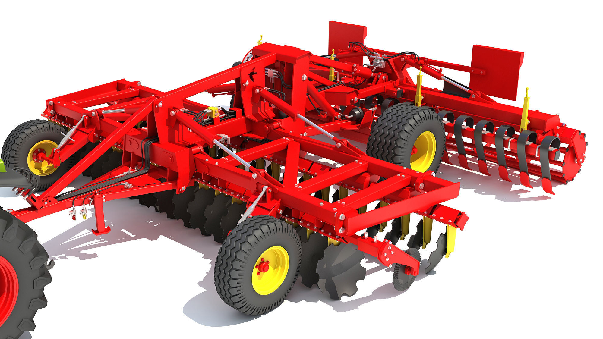 Tractor with Trailed Disc Harrow 3D model_11