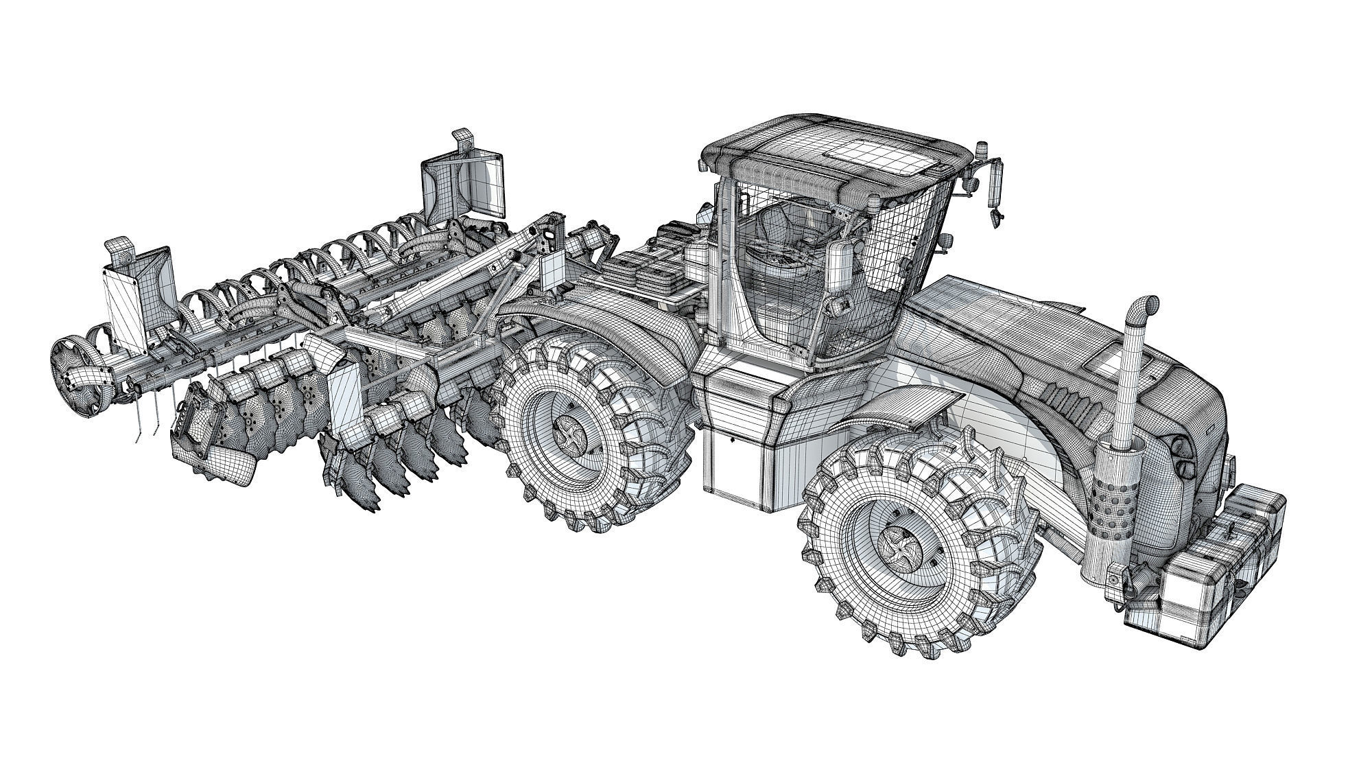 Tractor with Disc Harrow 3D model_19