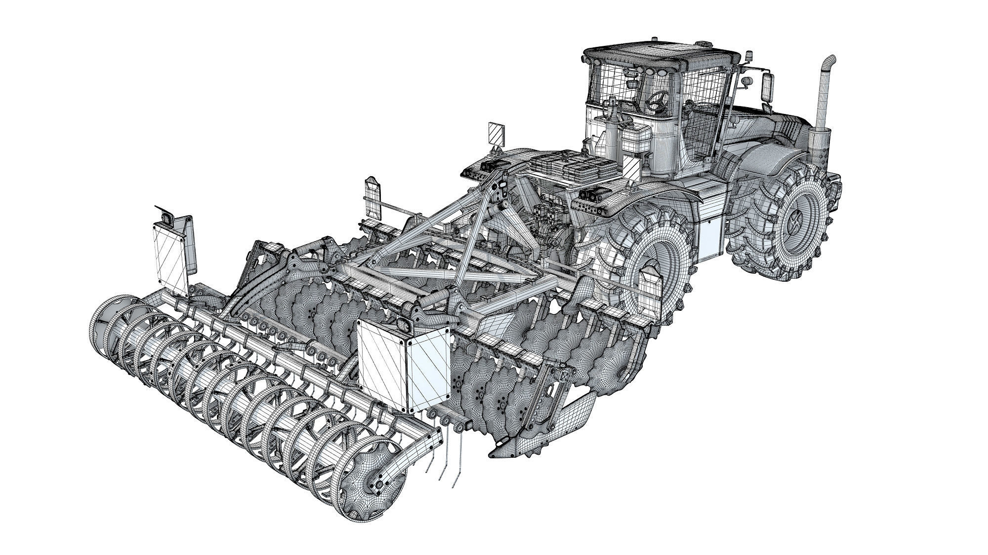 Tractor with Disc Harrow 3D model_18