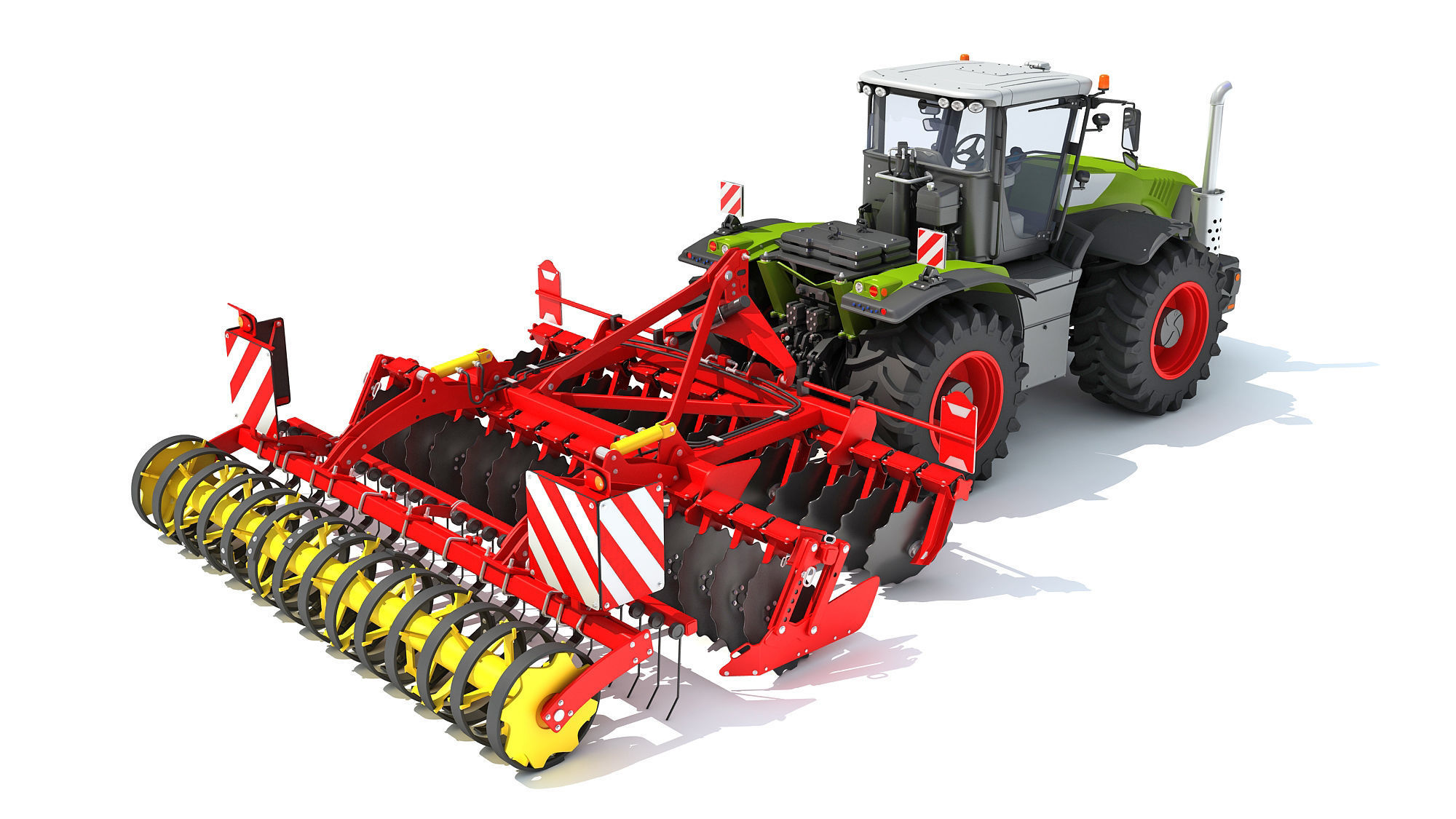 Tractor with Disc Harrow 3D model_4