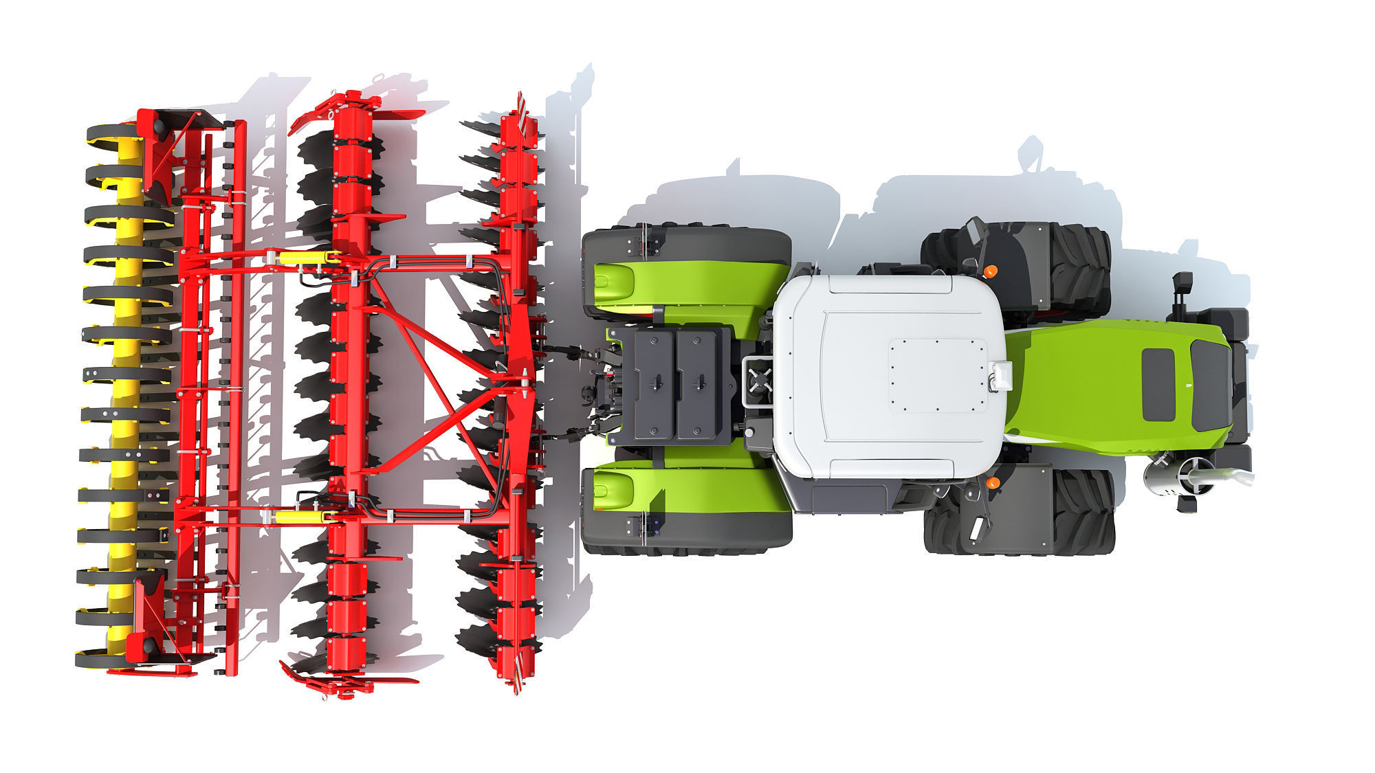 Tractor with Disc Harrow 3D model_7
