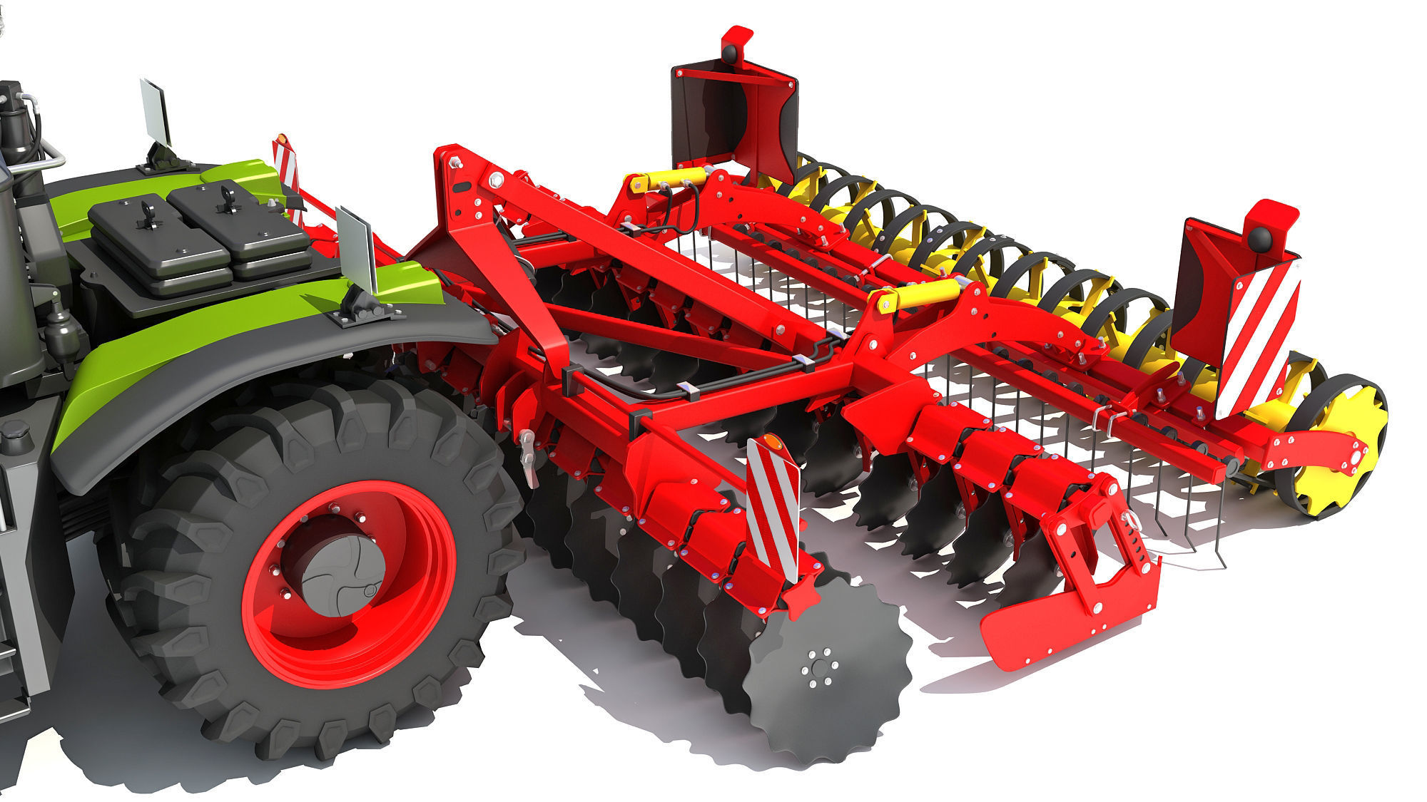 Tractor with Disc Harrow 3D model_12