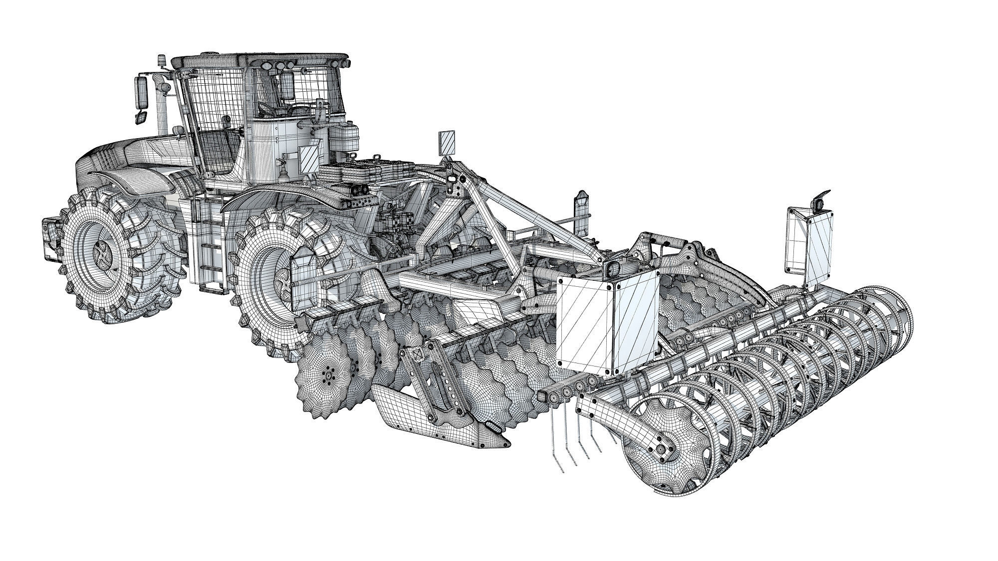 Tractor with Disc Harrow 3D model_17