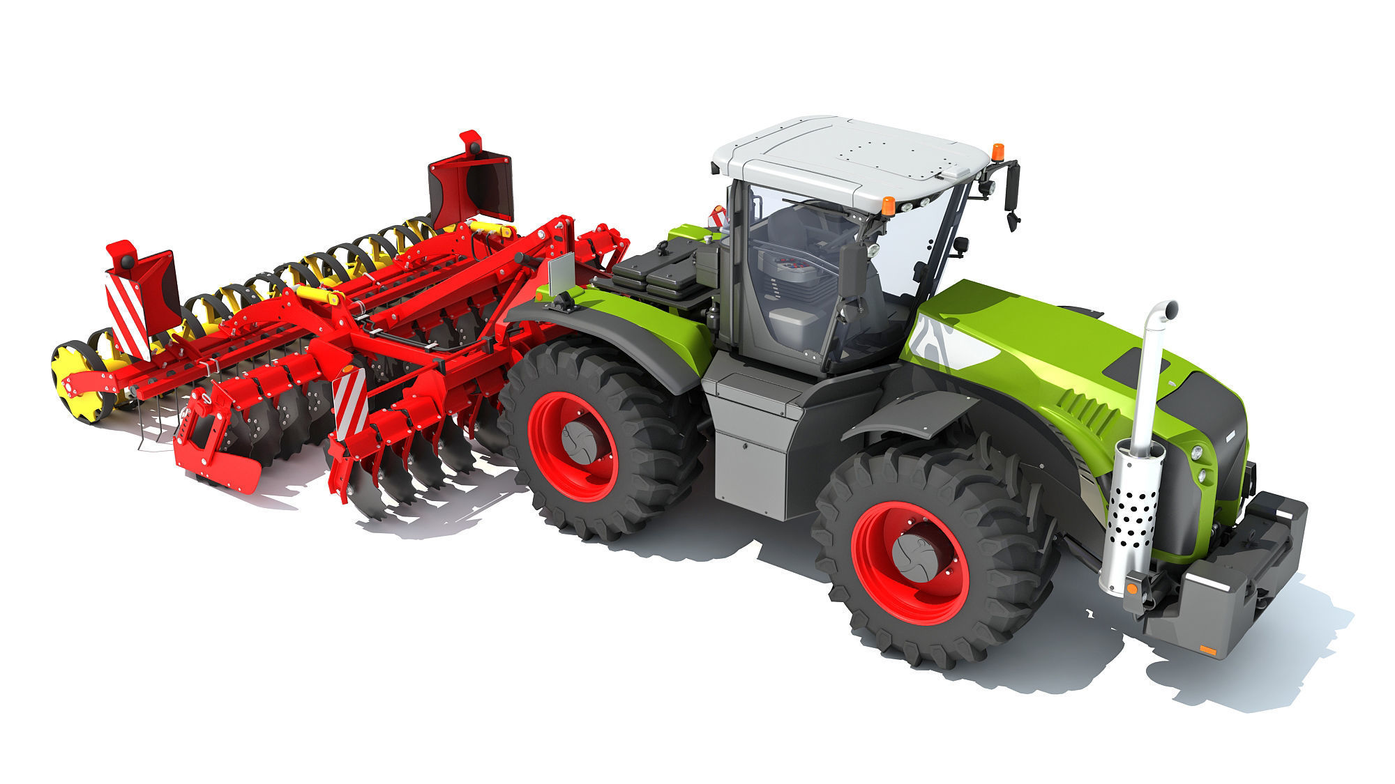 Tractor with Disc Harrow 3D model_8