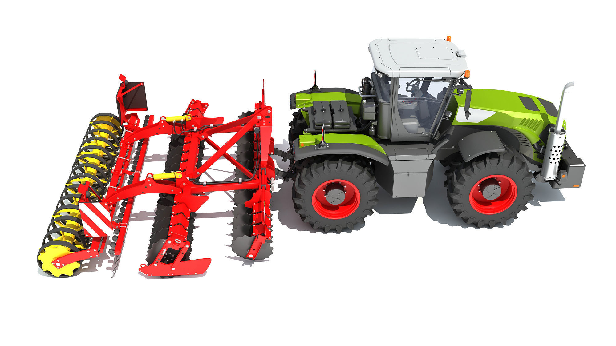 Tractor with Disc Harrow 3D model_5