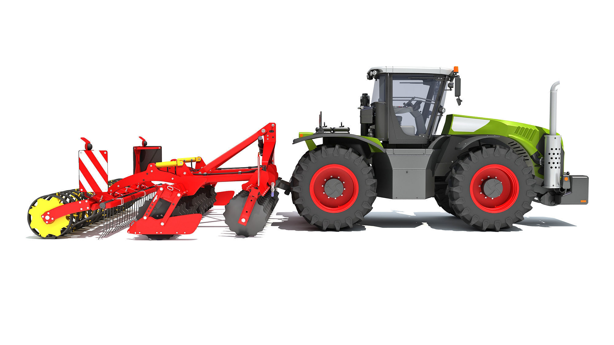 Tractor with Disc Harrow 3D model_6
