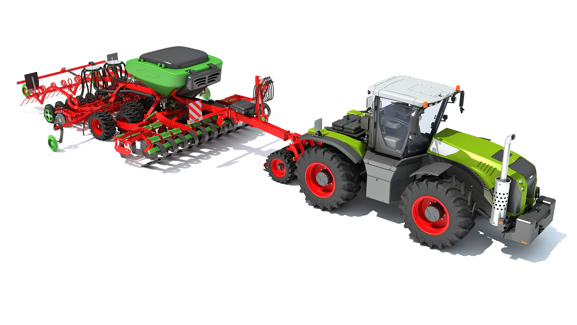 Tractor with Seed Drill 3D model_9
