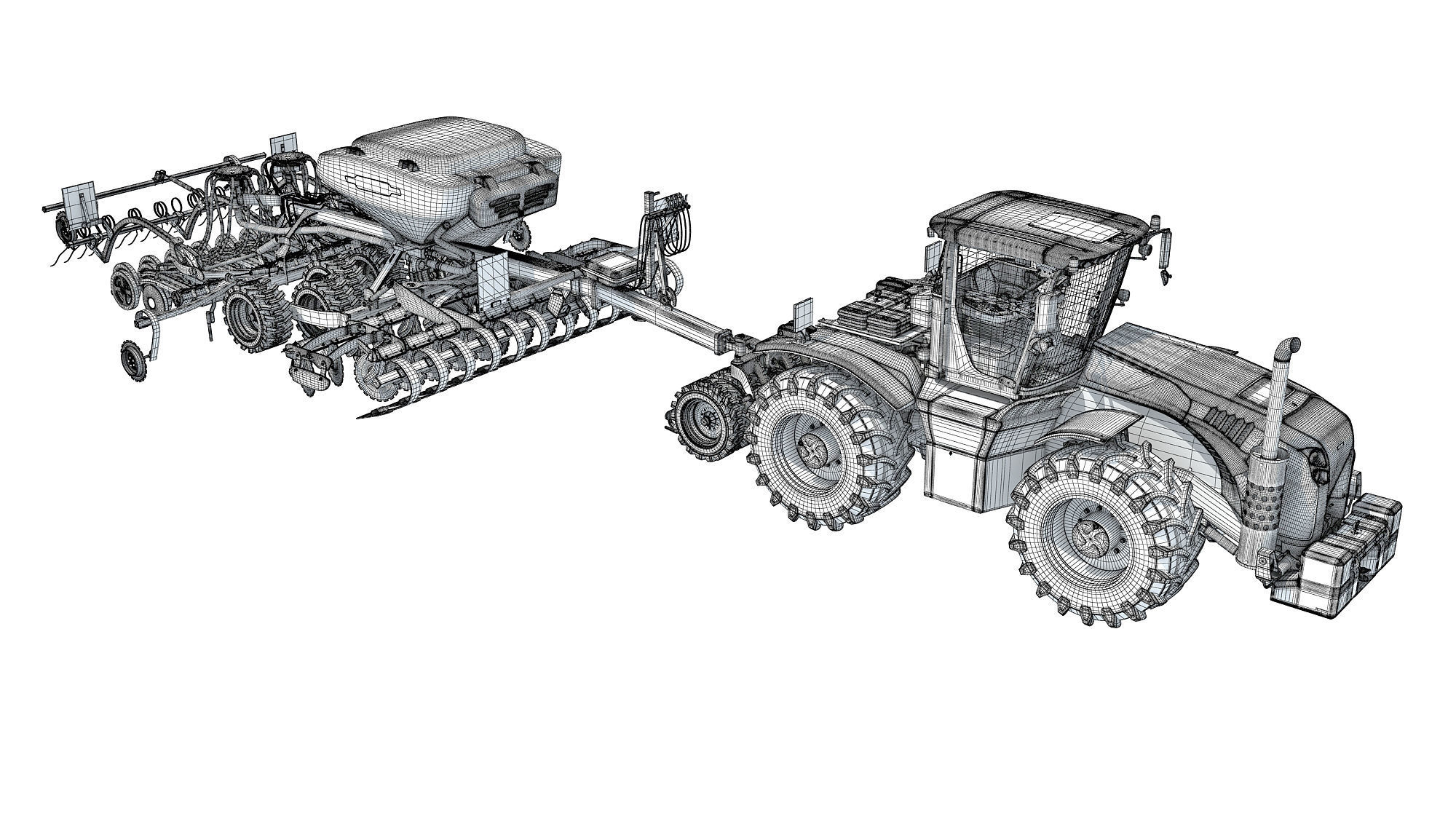 Tractor with Seed Drill 3D model_19