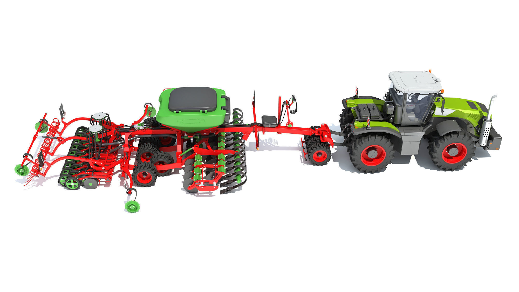 Tractor with Seed Drill 3D model_5