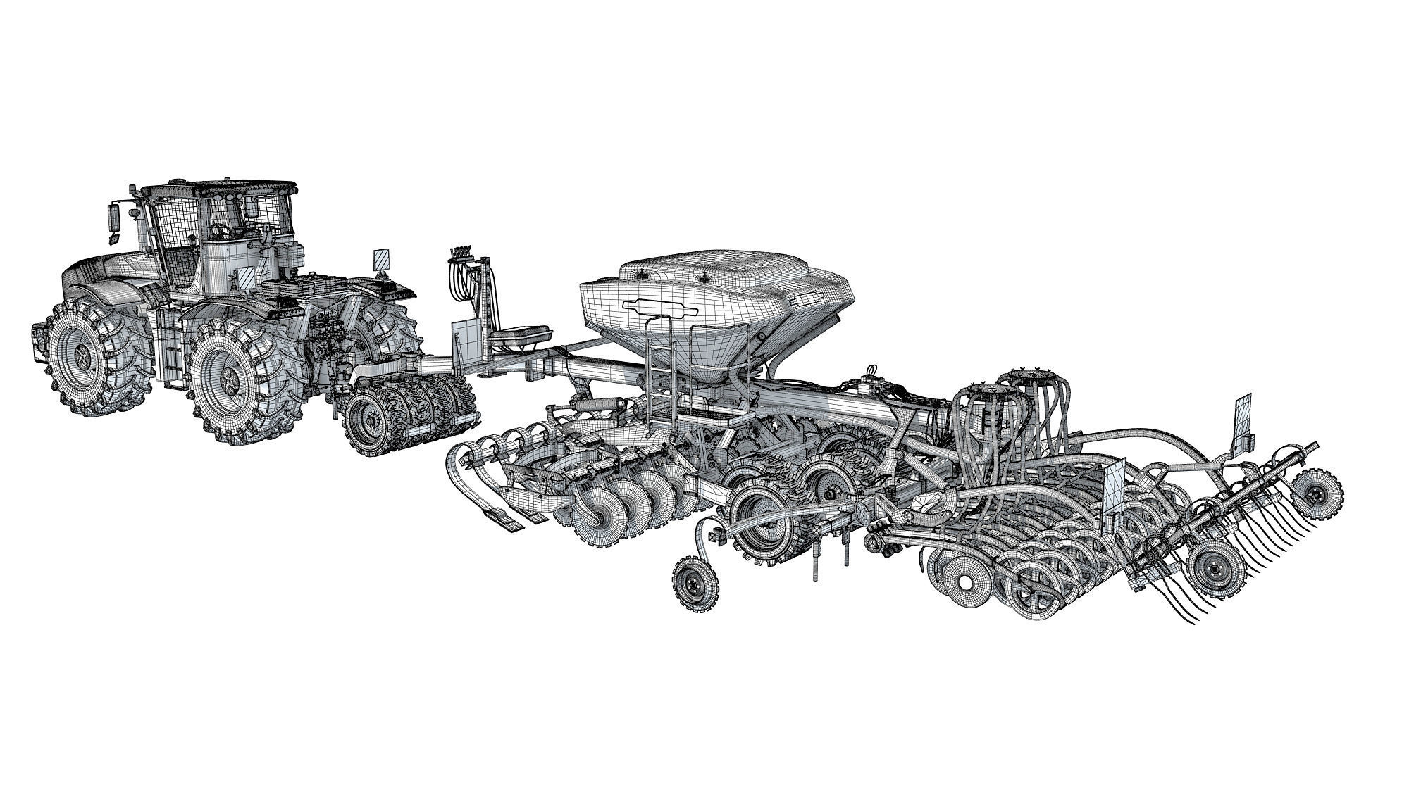 Tractor with Seed Drill 3D model_17