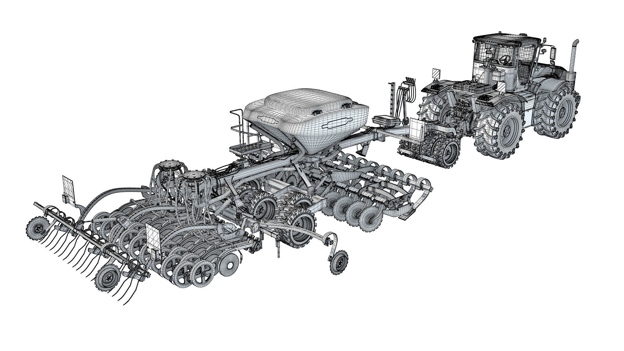 Tractor with Seed Drill 3D model_18