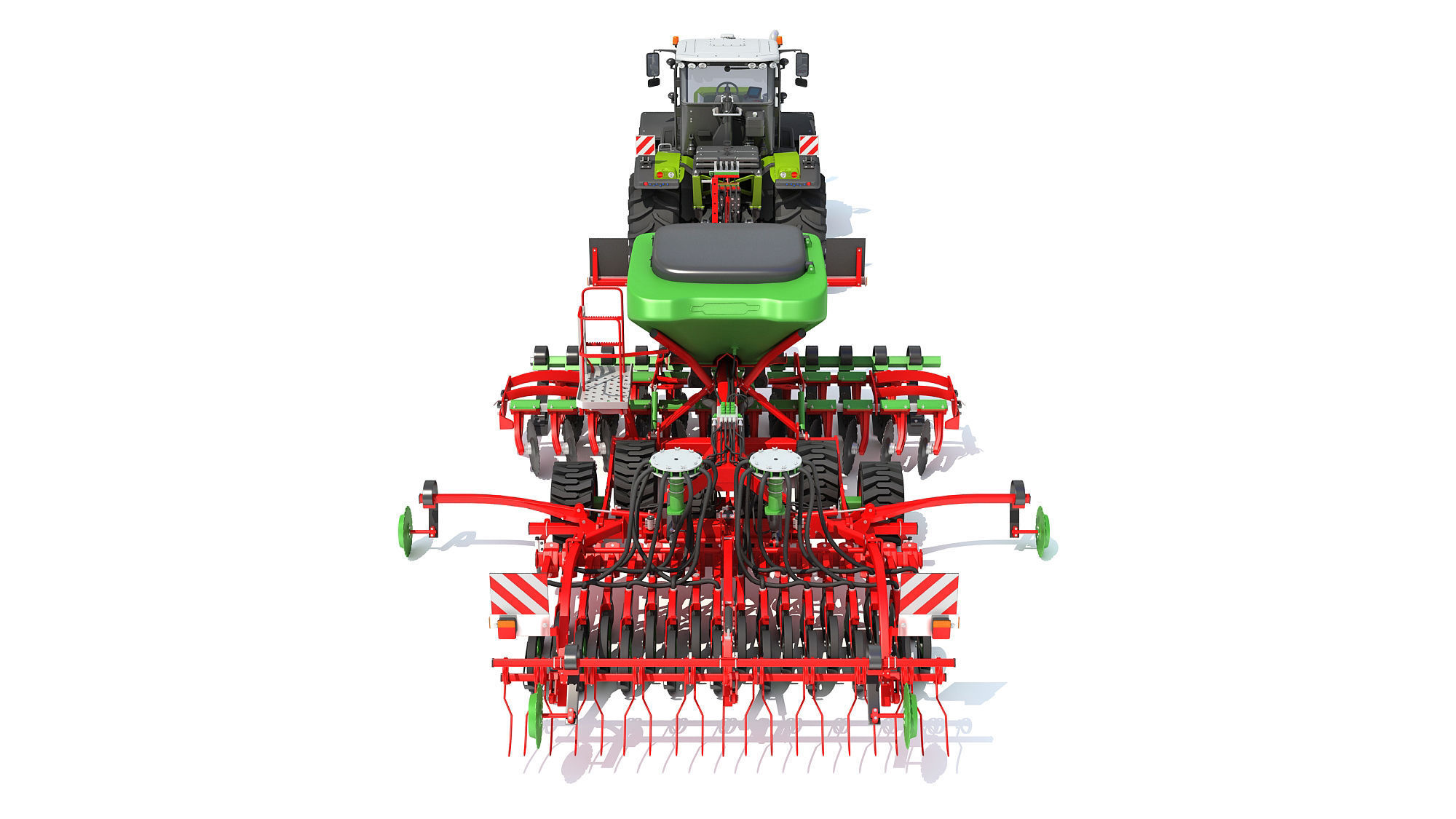 Tractor with Seed Drill 3D model_4