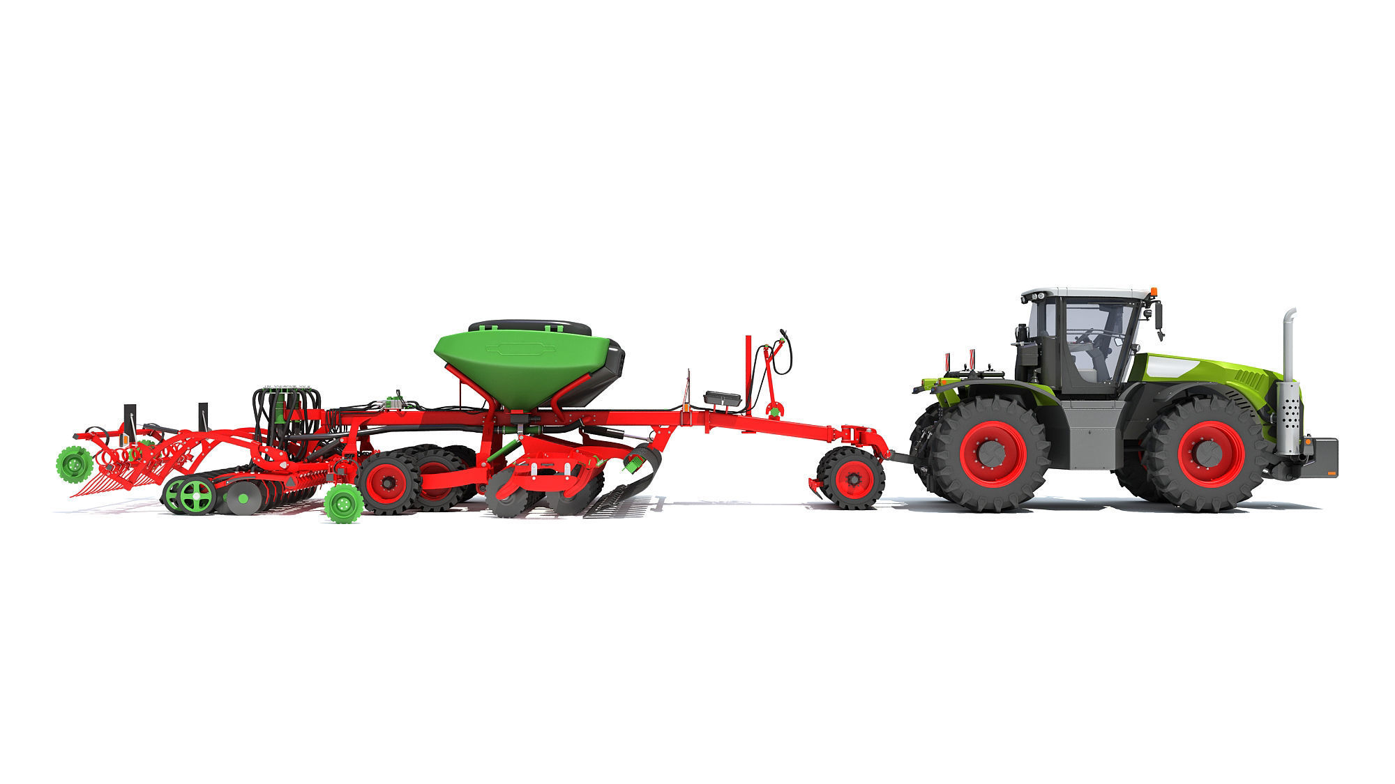Tractor with Seed Drill 3D model_8