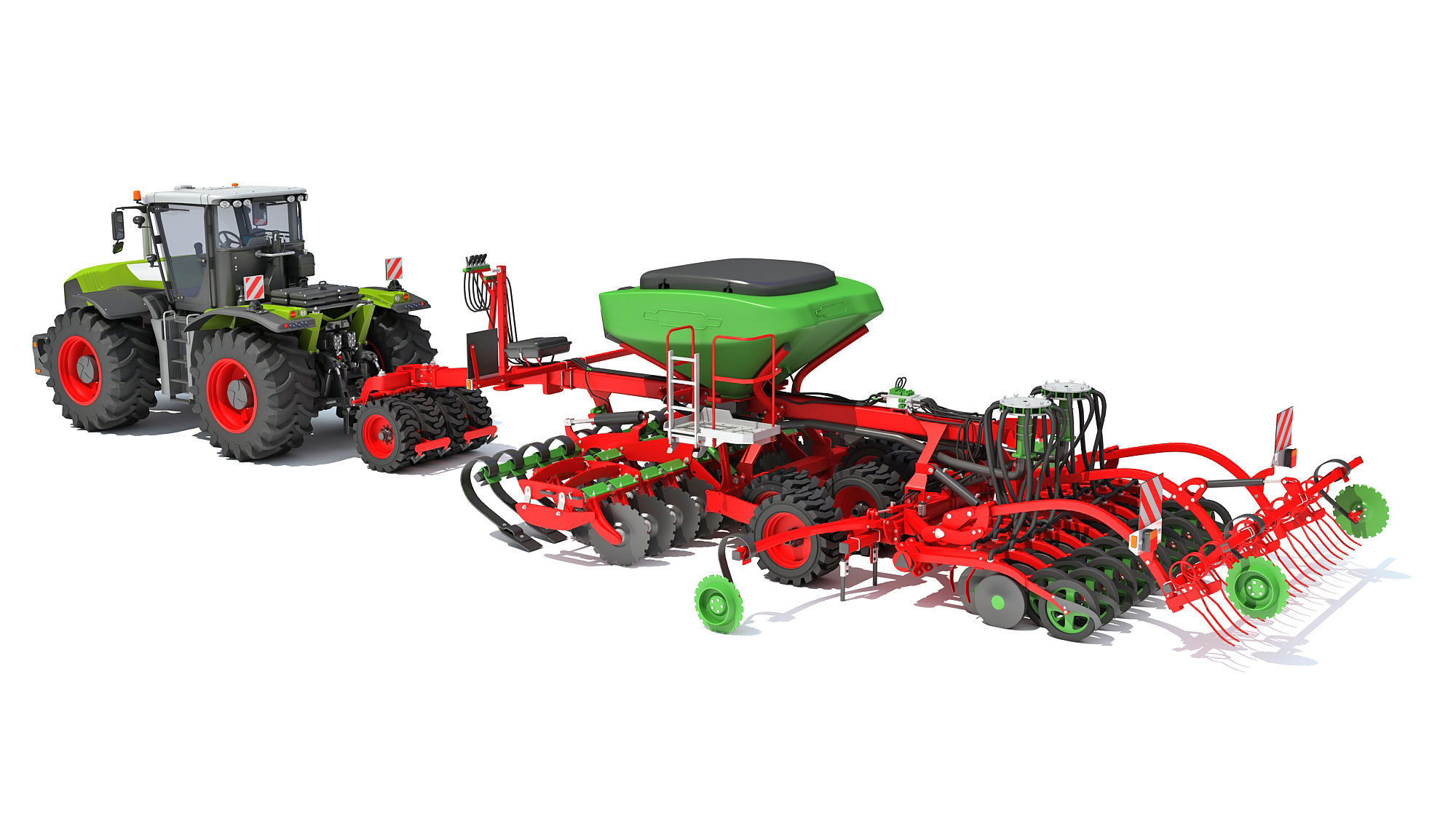 Tractor with Seed Drill 3D model_3