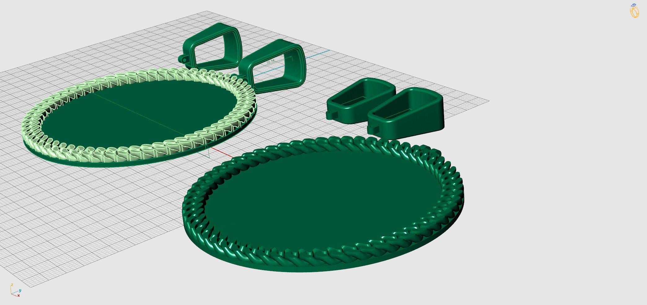 Cuban Link pendant 3 inchs with 2 sizes bails 3D print model_7