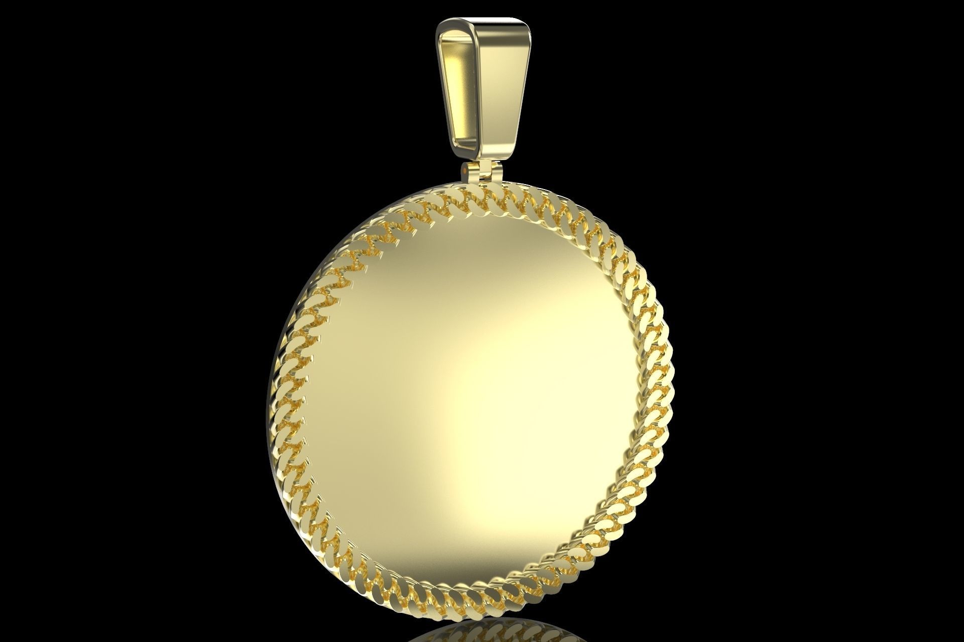 Cuban Link pendant 3 inchs with 2 sizes bails 3D print model_1