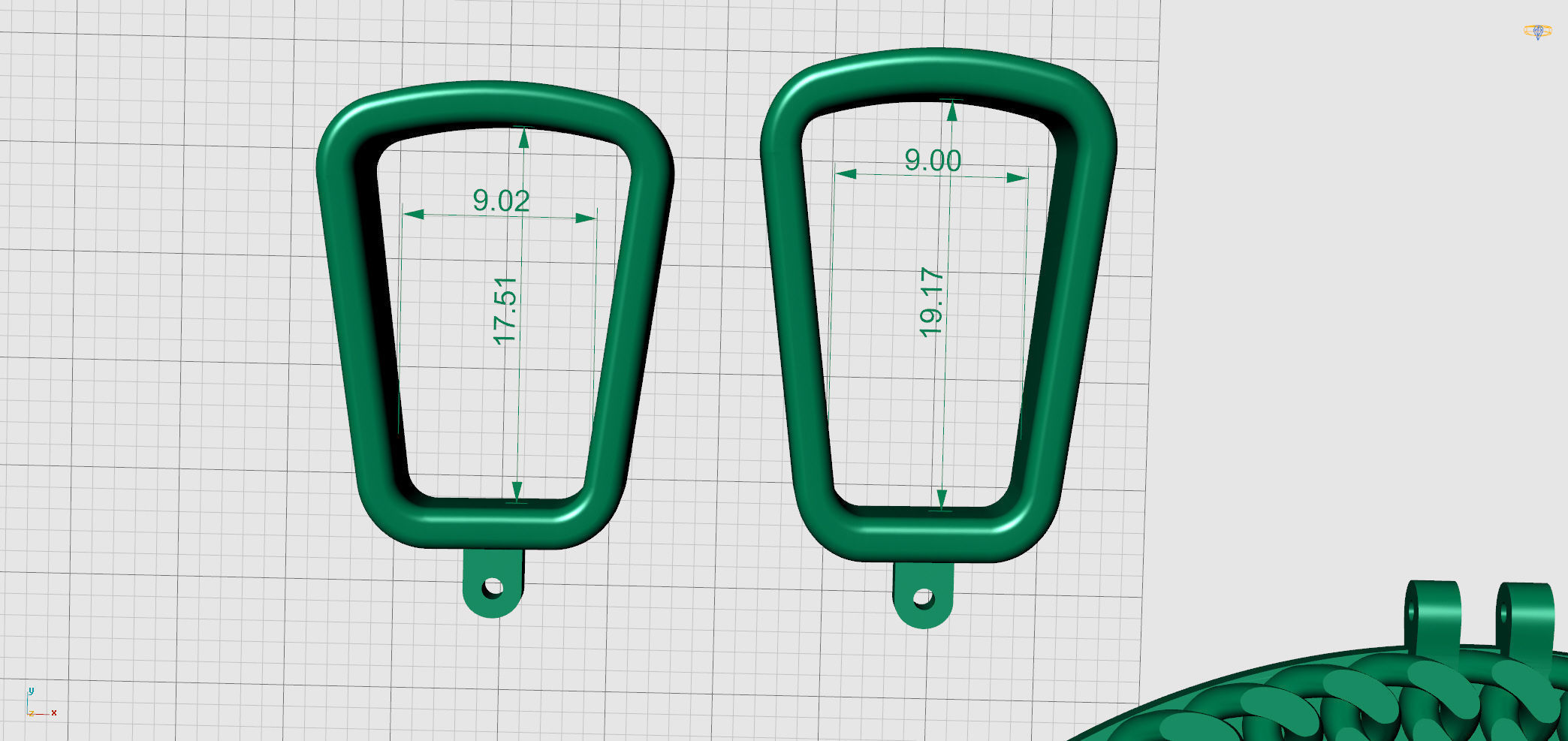 Cuban Link pendant 3 inchs with 2 sizes bails 3D print model_9