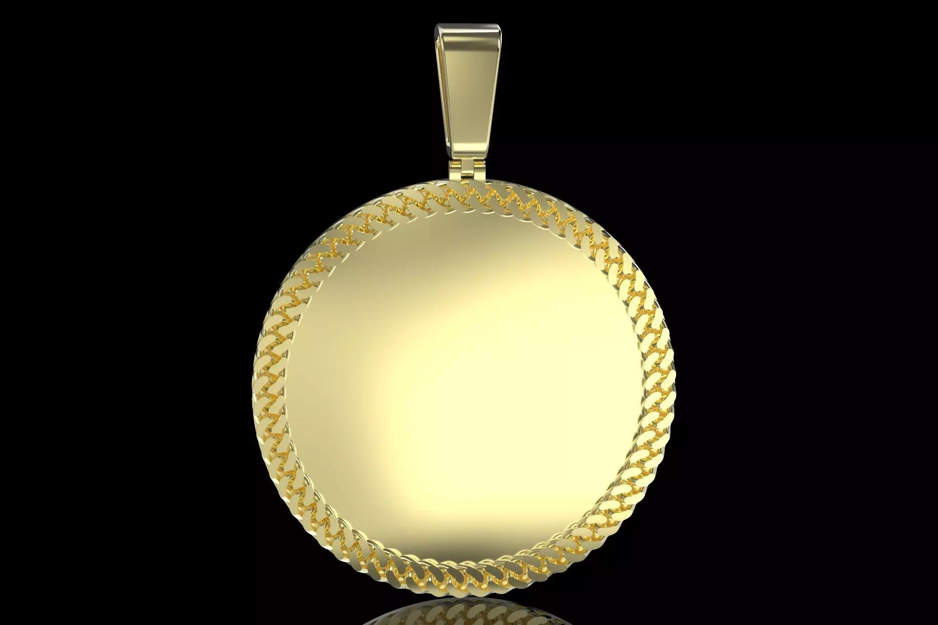 Cuban Link pendant 3 inchs with 2 sizes bails 3D print model_0