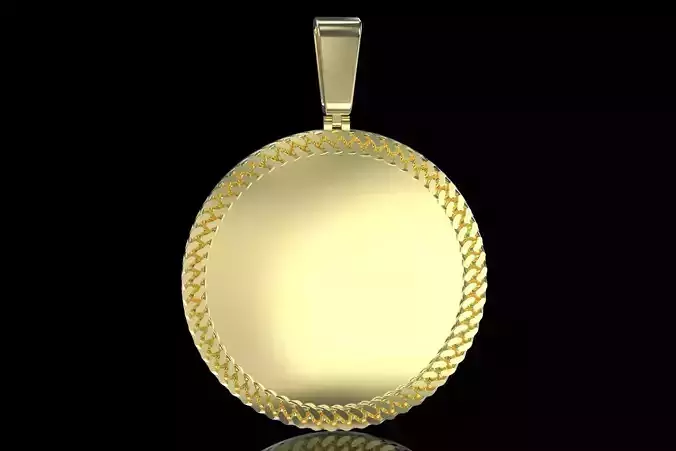 Cuban Link pendant 3 inchs with 2 sizes bails 3D print model