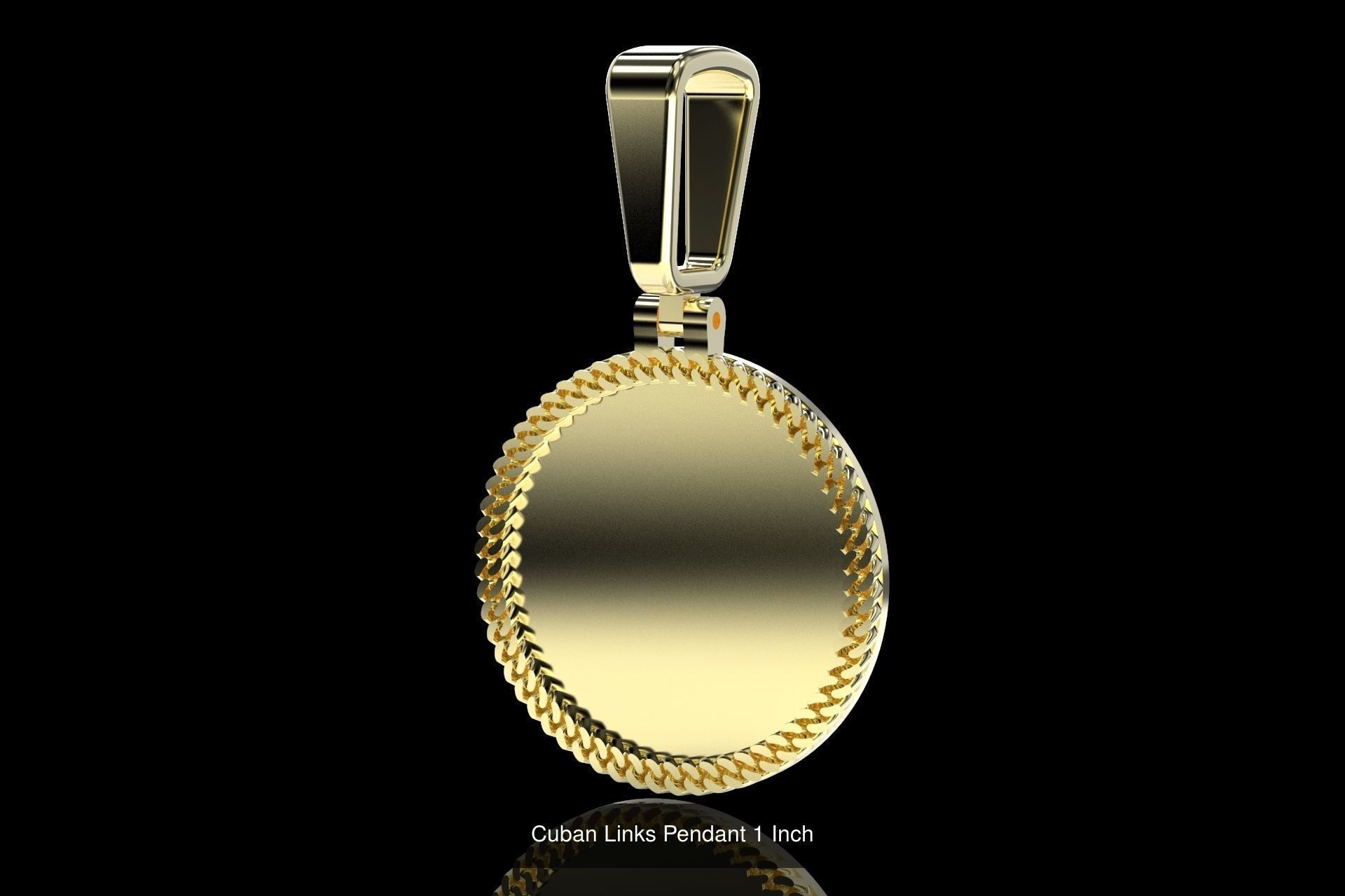 Cuban link Pendants 4 sizes pack  3D Model Collection_1