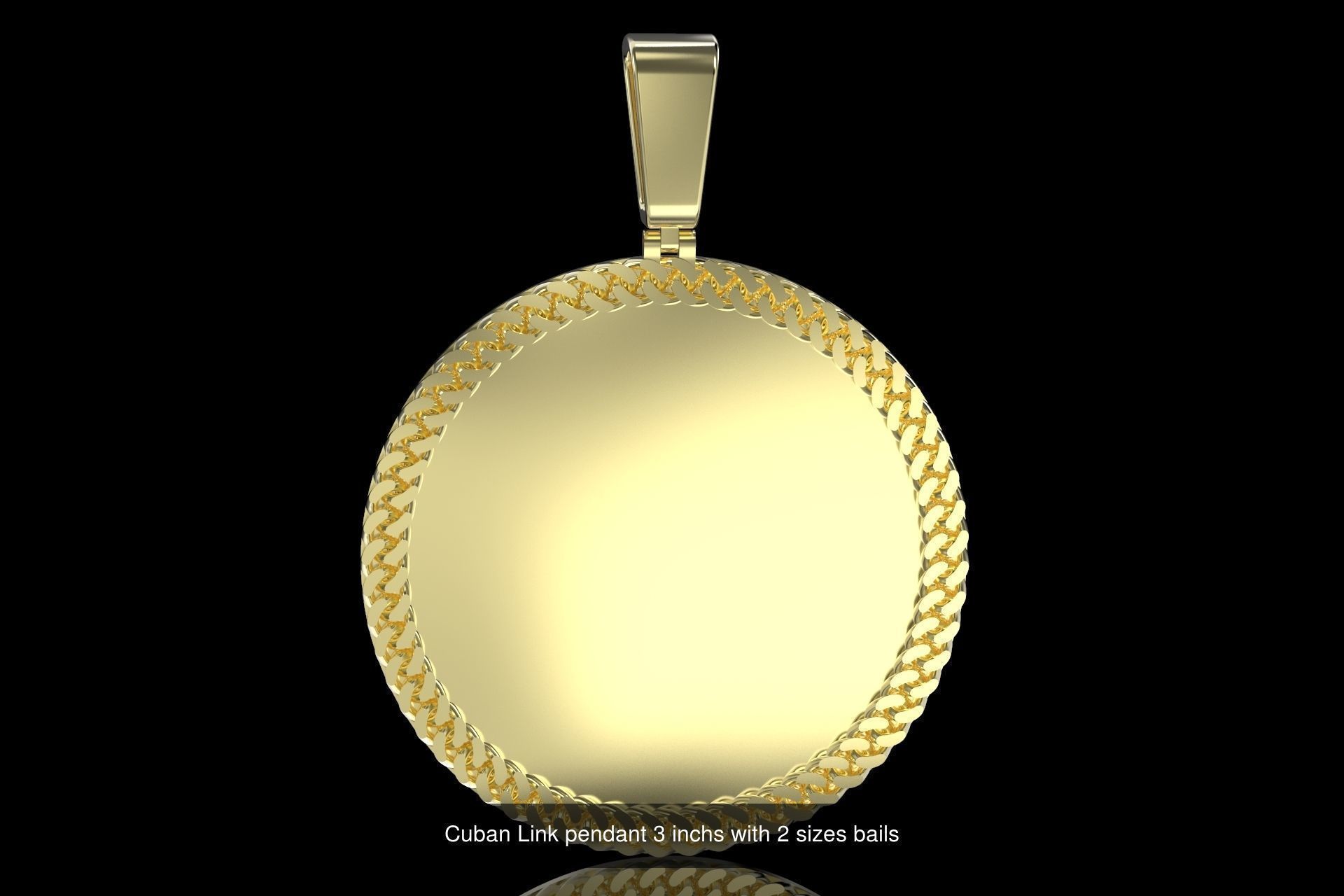 Cuban link Pendants 4 sizes pack  3D Model Collection_4