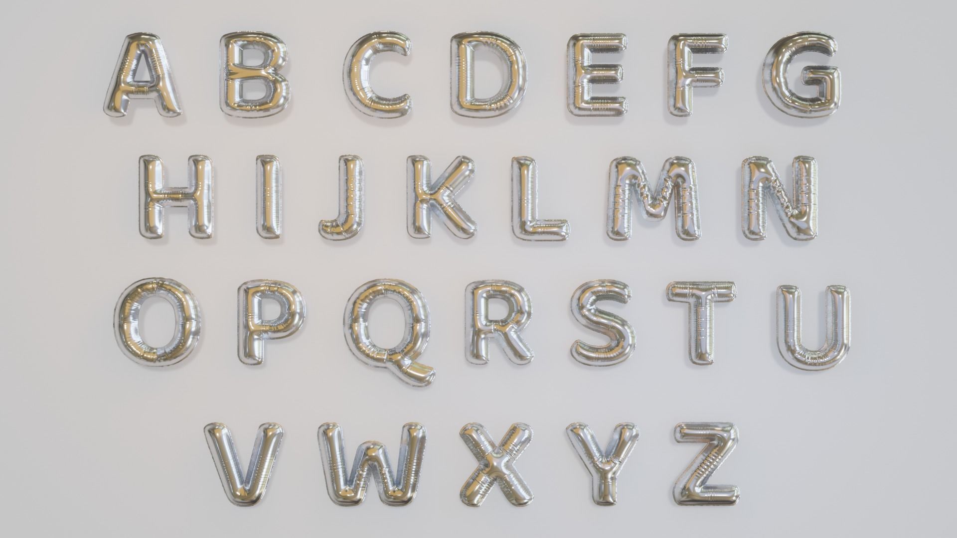 Balloon Alphabet 3D model_1