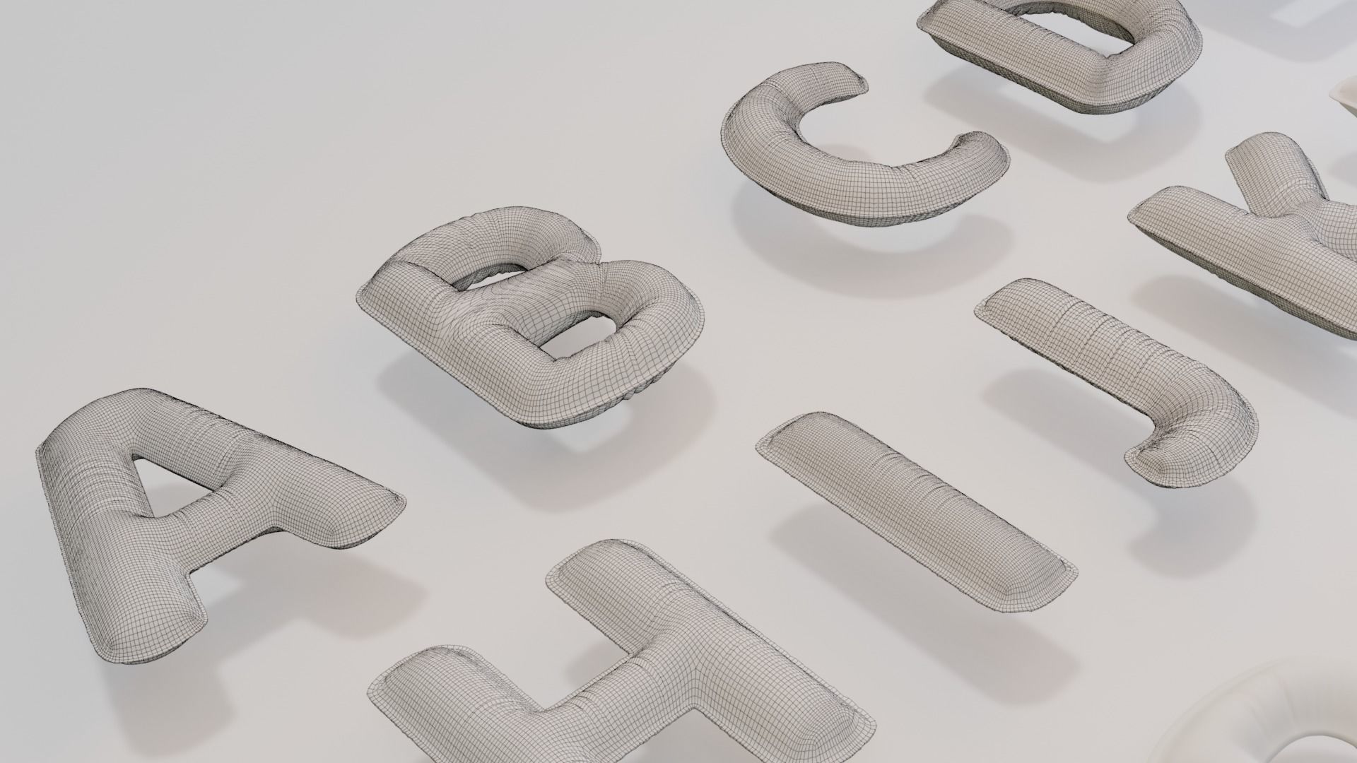 Balloon Alphabet 3D model_4