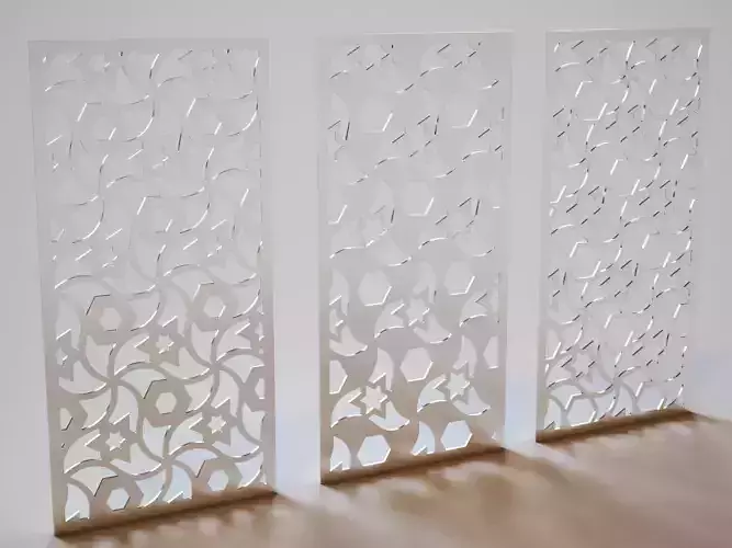 Partition three metal panels