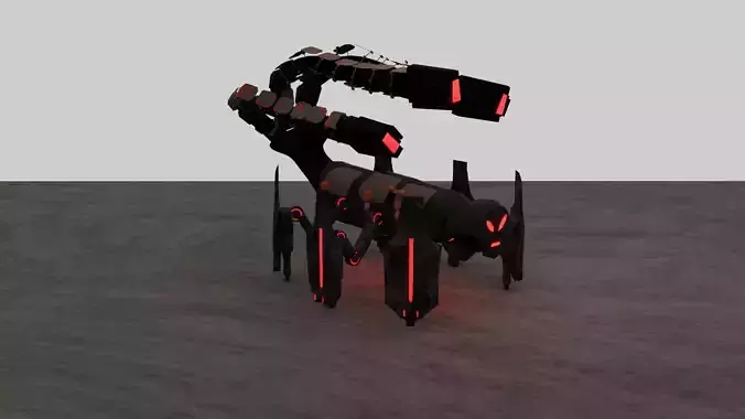 scorpion robot  sci-fi themed  Low-poly 3D model