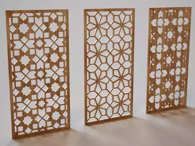 Partition three wooden screens