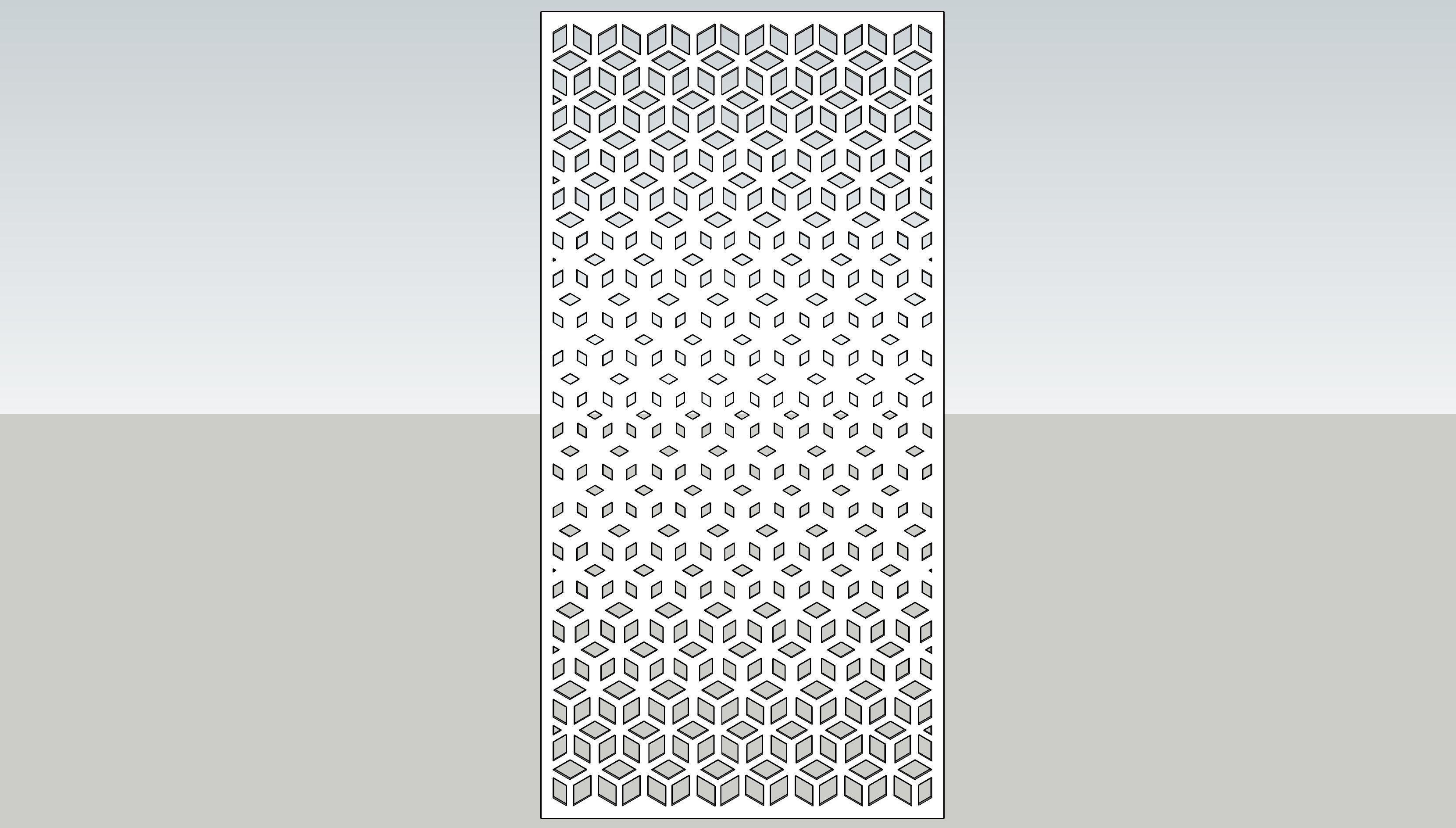 Partition set of three glass panels 3D model_2