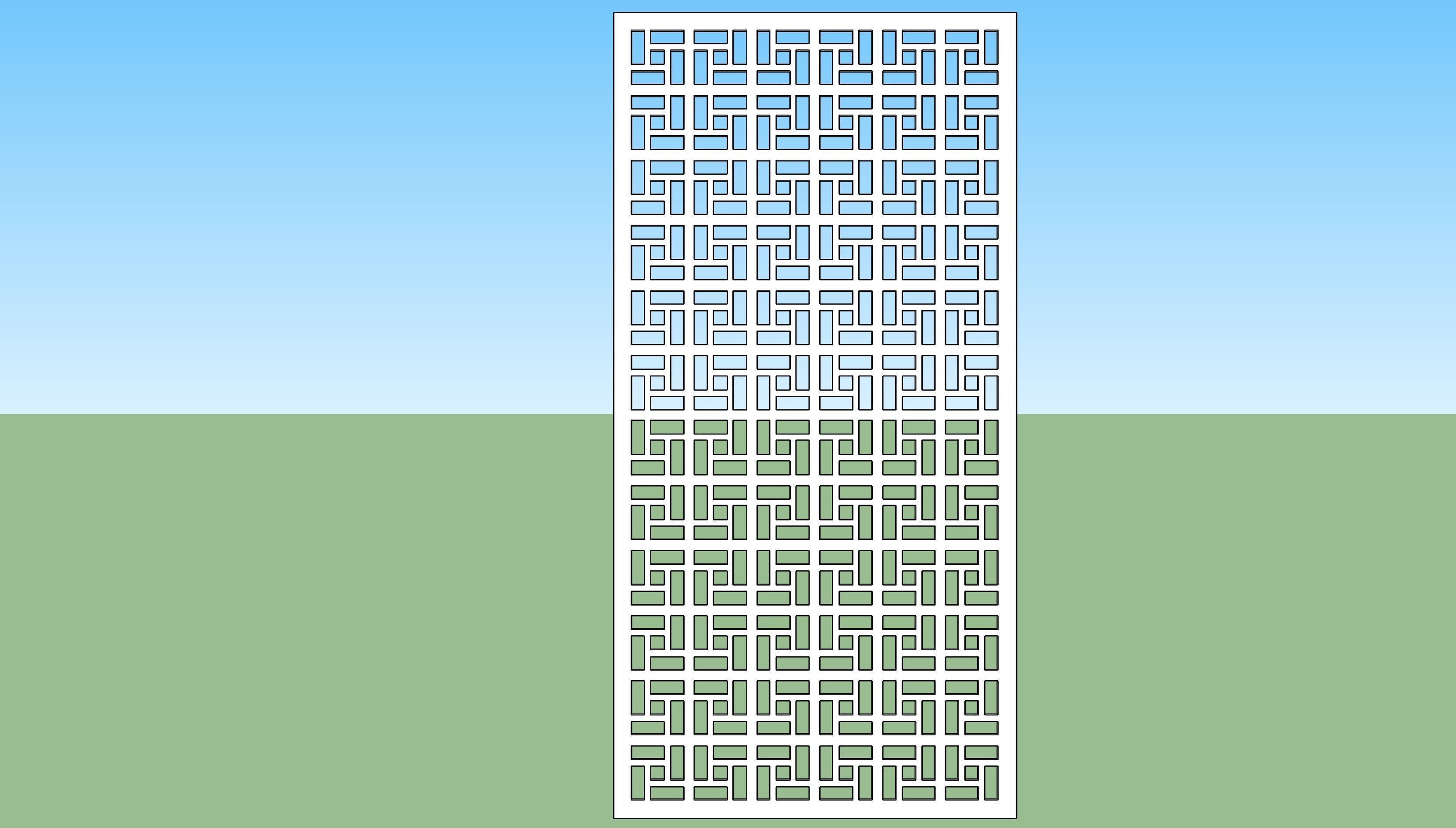 Partition three wooden screens with lattice patterns 3D model_2