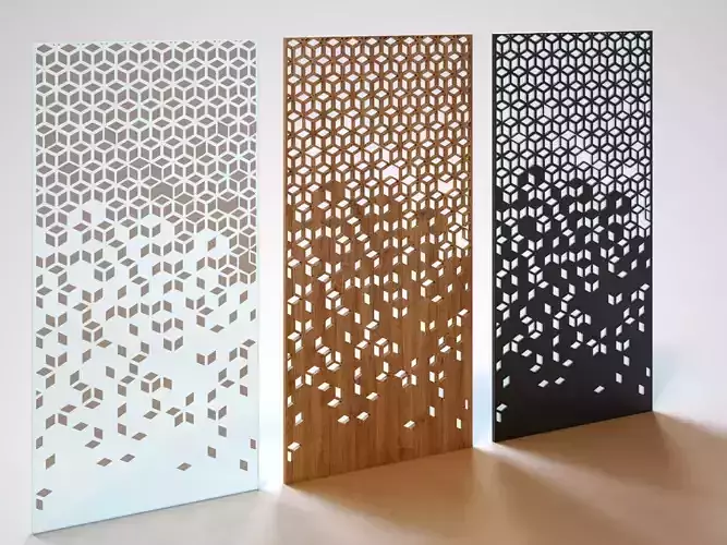 Partition three laser cut screen
