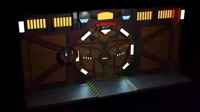 3d modeling door sci fi 
