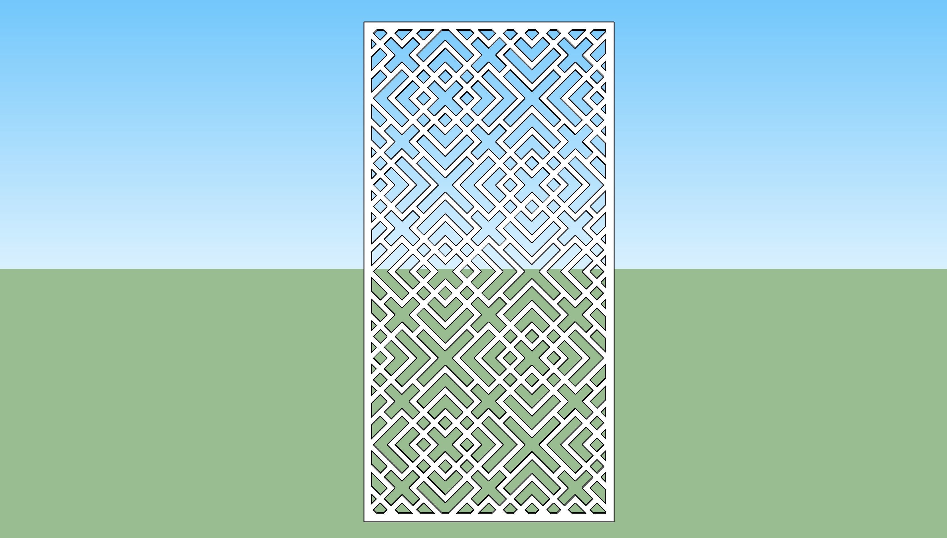 Partition lattice fence design 3D model_2