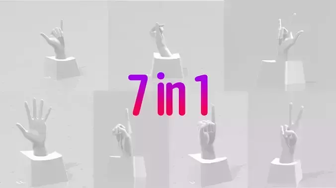 3D PRINT KEYCAP HAND 7 in 1