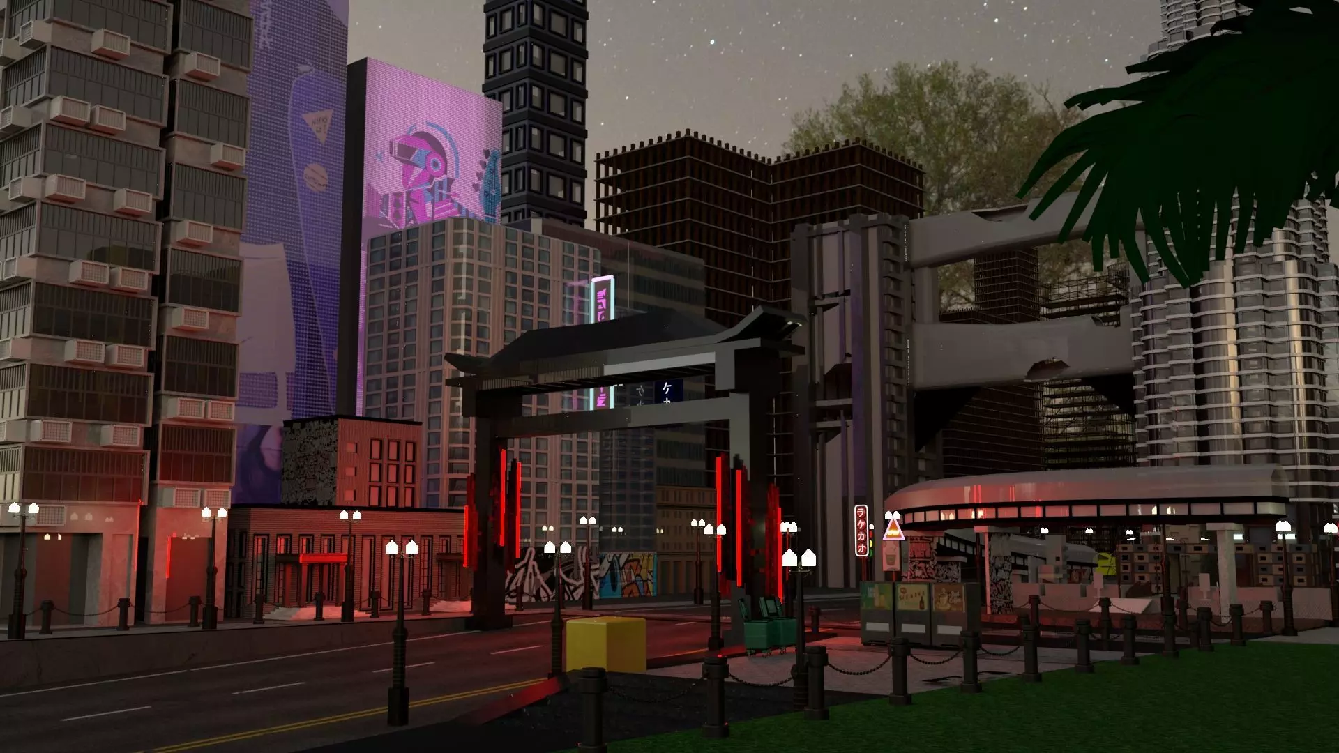 Sci-Fi Cyberpunk City and Desert Pack Low-poly 3D model_0