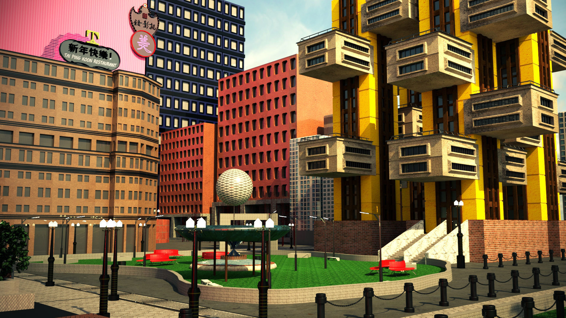 Sci-Fi Cyberpunk City and Desert Pack Low-poly 3D model_3