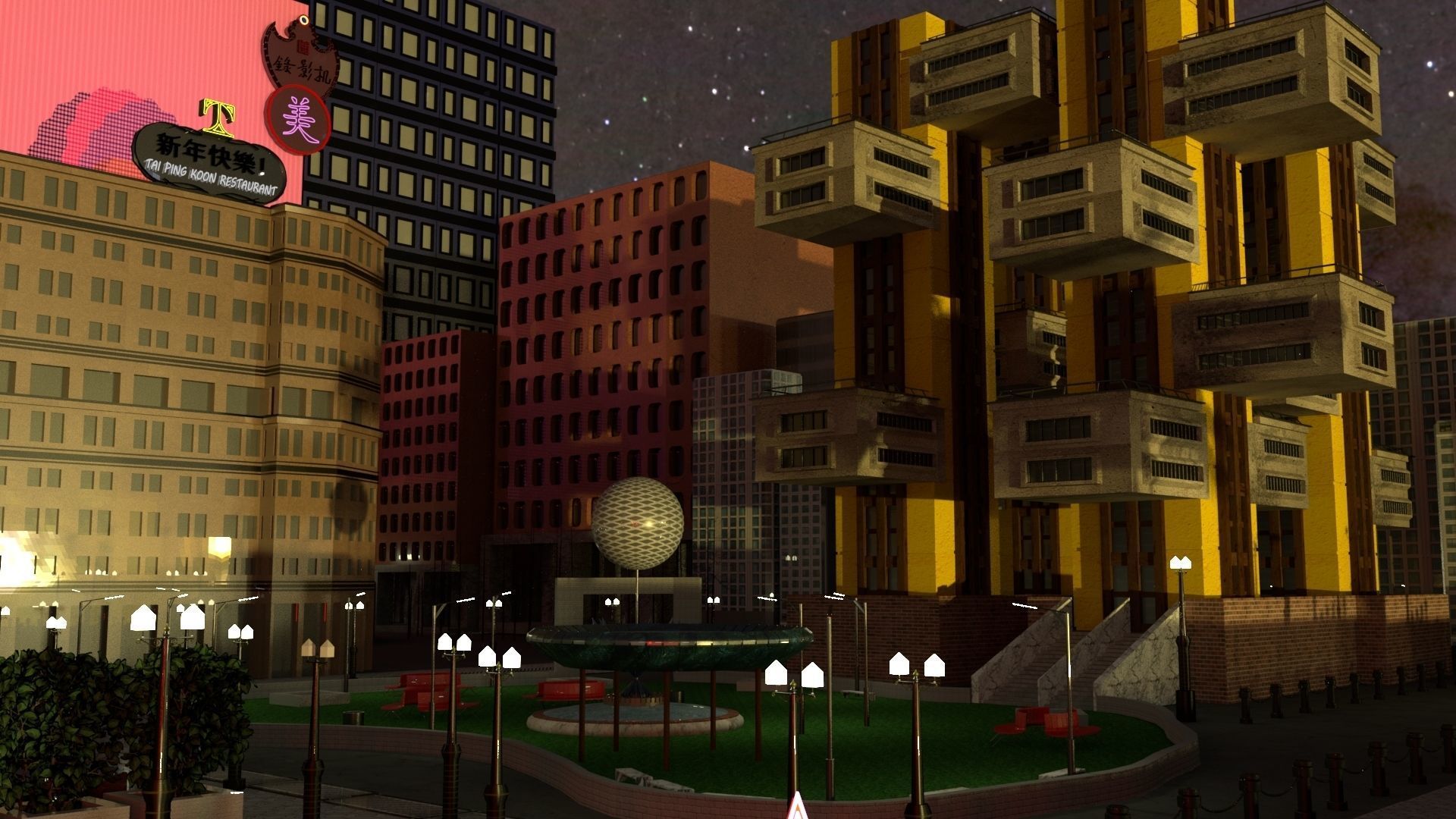 Sci-Fi Cyberpunk City and Desert Pack Low-poly 3D model_1