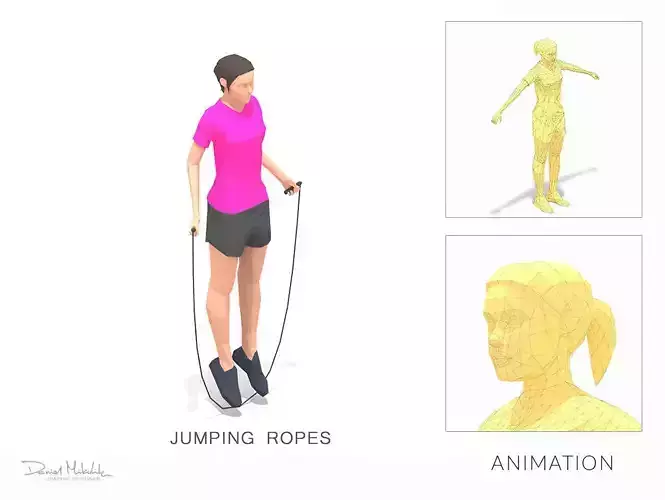 Jumping Ropes  Exercise Woman Animation