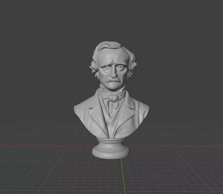 Edgar Allan Poe 3D print model_1
