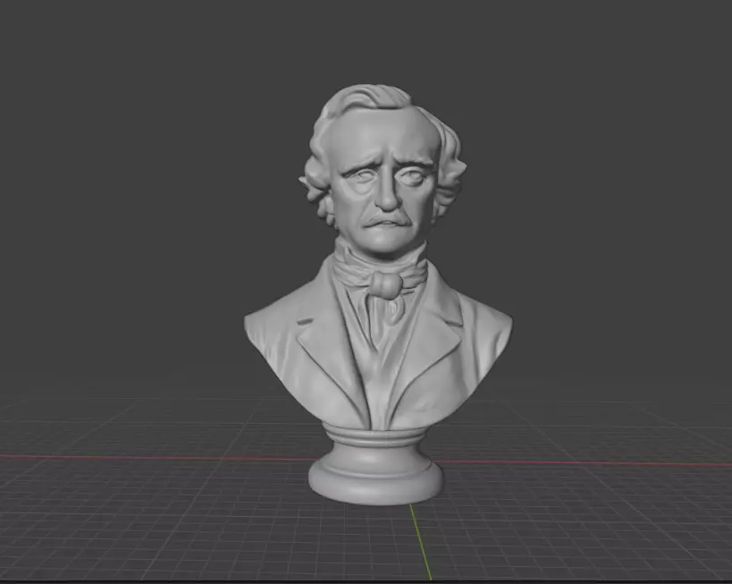 Edgar Allan Poe 3D print model_0