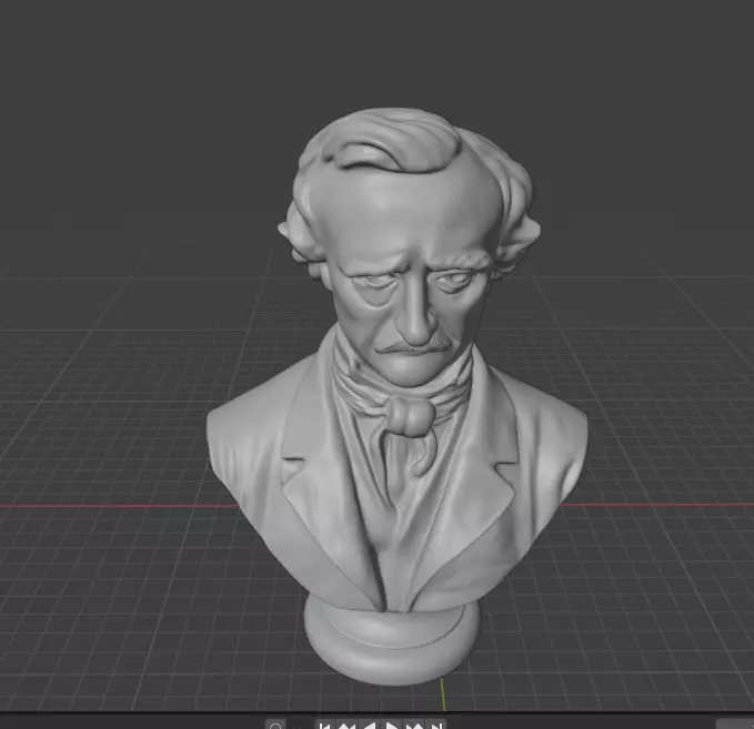 Edgar Allan Poe 3D print model_2