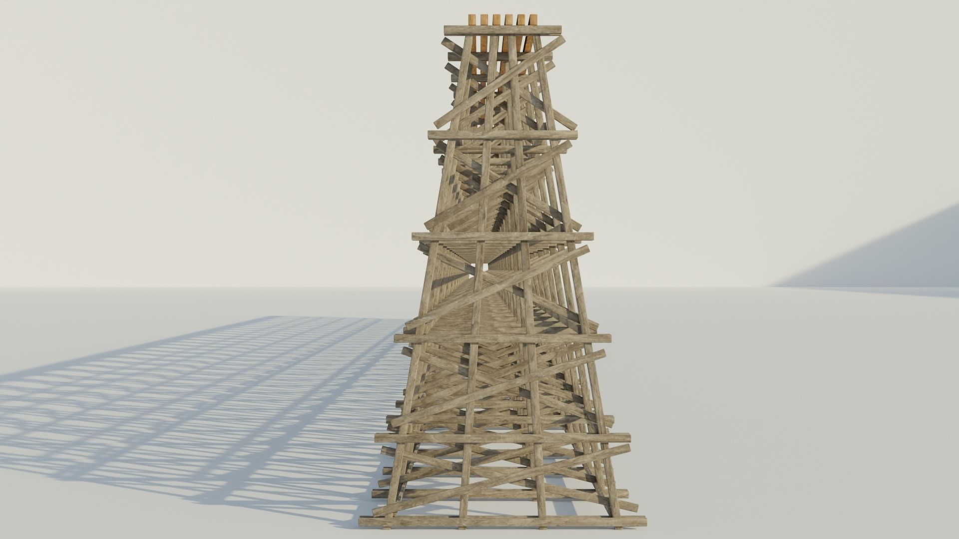Wood trestle bridge 3D model PBR materials   Low-poly 3D model_3