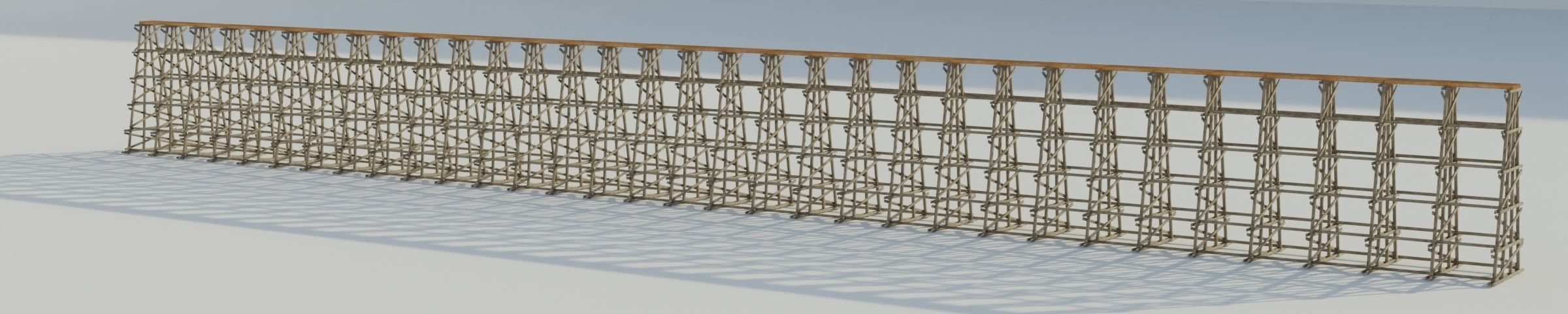 Wood trestle bridge 3D model PBR materials   Low-poly 3D model_8