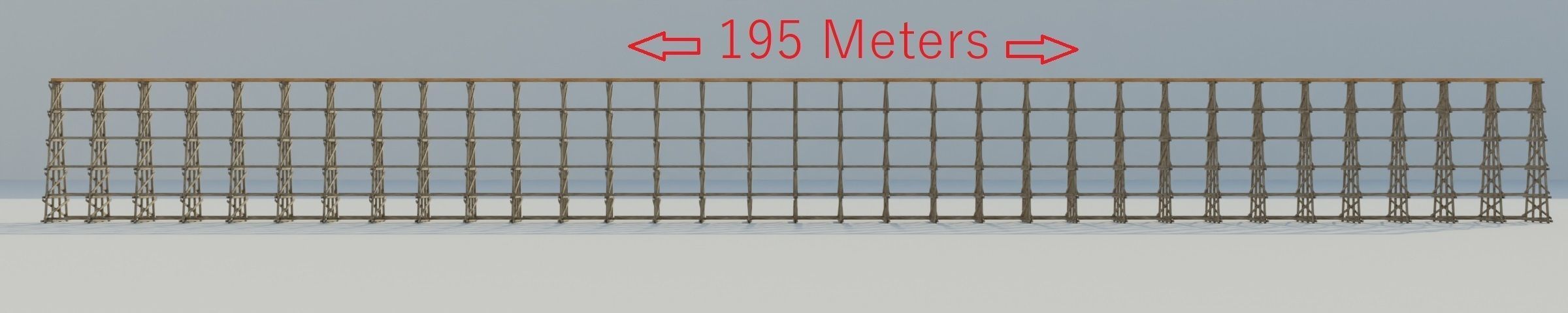 Wood trestle bridge 3D model PBR materials   Low-poly 3D model_2