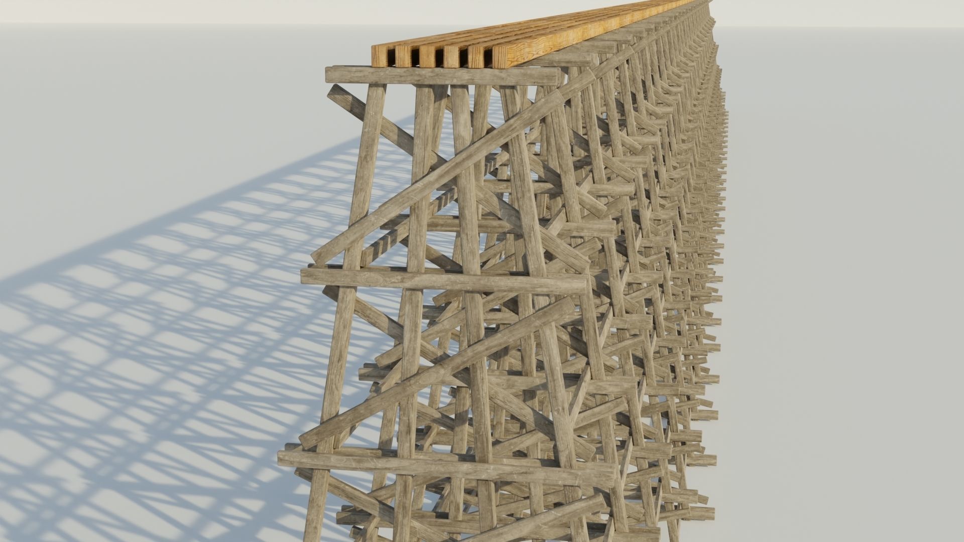 Wood trestle bridge 3D model PBR materials   Low-poly 3D model_4