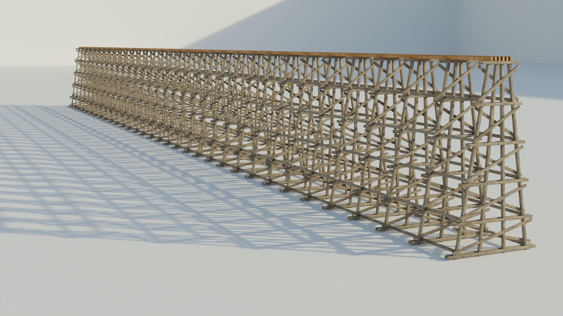 Wood trestle bridge 3D model PBR materials   Low-poly 3D model_6
